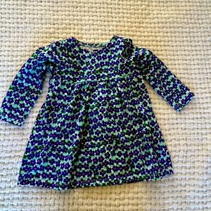 Tea Collection 9-12 mos multi color dress. Surplice neck. Long sleeve cotton